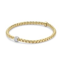 Bracciale Fope Donna Flex'It in Oro giallo Diamante 0.19 Ct 733B PAVEM - 733B PAVEM